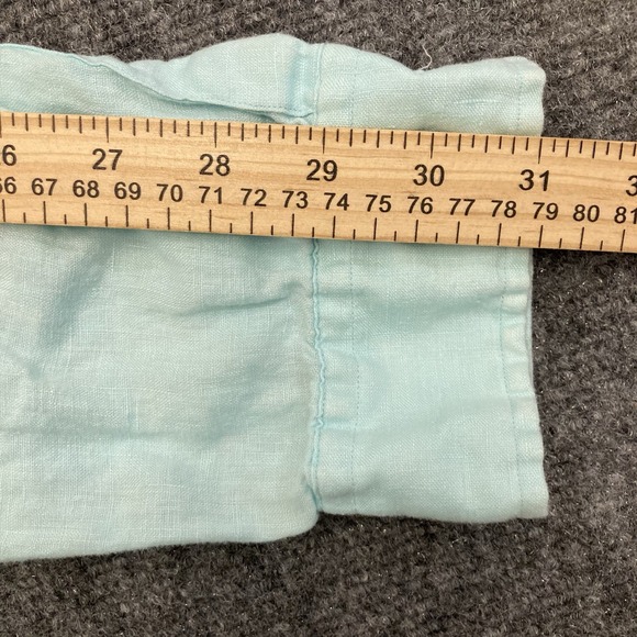 Ralph Lauren Men's 100% Linen Shirt Sz XL Button Down Teal - Picture 7 of 11